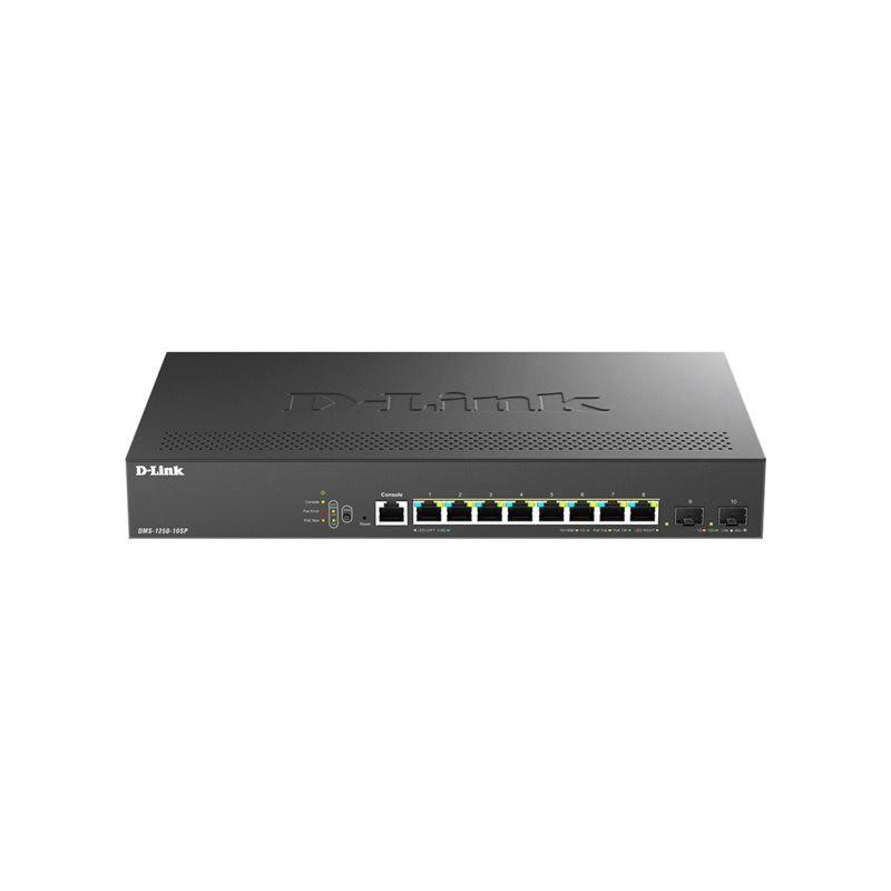 D-Link DMS 1250-10SP - Commutateur - C2+ - intelligent - 8 x 10 - 100 - 1000 - 2.5G (PoE+) + 2... (DMS-1250-10SP/E)_1