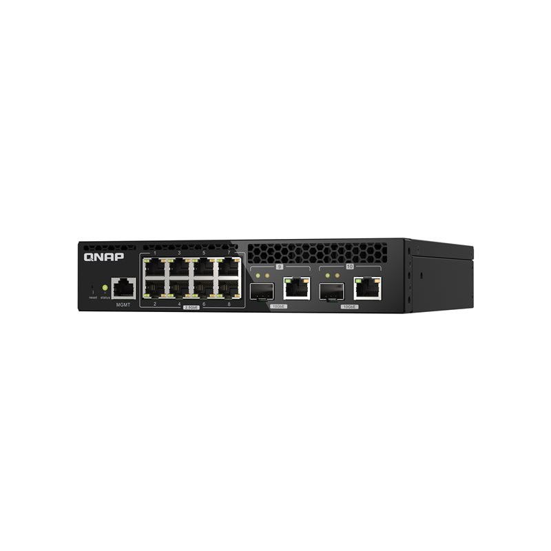 QNAP - Commutateur - Géré - 8 x 2.5GBase-T + 2 x combo 10 Gigabit SFP+ - RJ-45 - de bureau, Mont... (QSW-M2108R-2C)_1