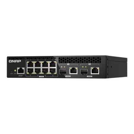 QNAP - Commutateur - Géré - 8 x 2.5GBase-T + 2 x combo 10 Gigabit SFP+ - RJ-45 - de bureau, Mont... (QSW-M2108R-2C)_1
