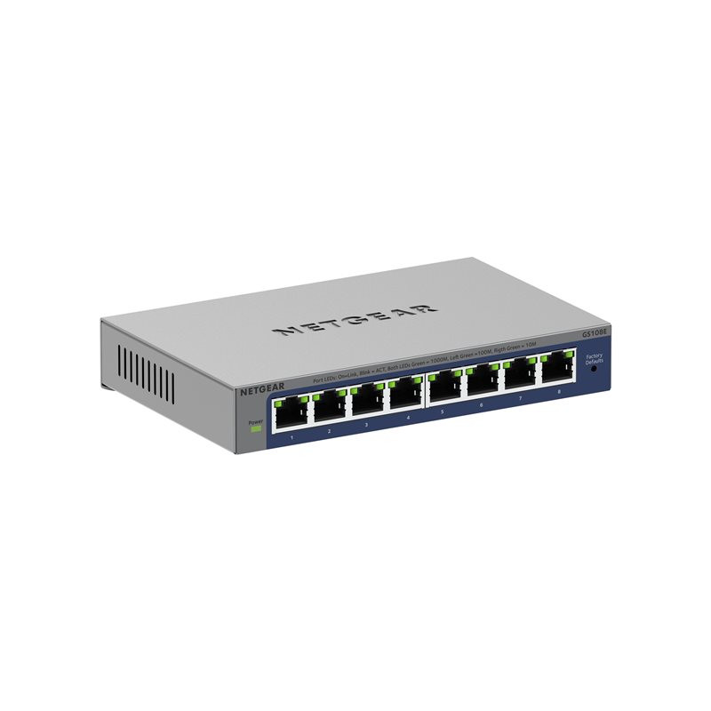 NETGEAR Plus GS108Ev4 - Commutateur - non géré - de bureau, fixation murale, Montable sur rack (GS108E-400EUS)_1
