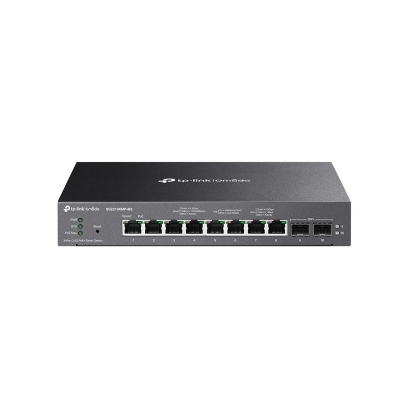 TP-Link Omada V1.6 - Commutateur - C2+ - intelligent - 8 x 100 - 1000 - 2.5G (PoE+) + 2 x Etherne... (SG2210XMP-M2)_1