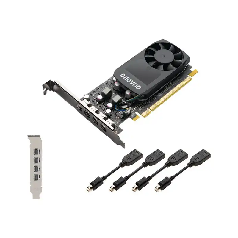 NVIDIA Quadro P1000 - Carte graphique - Quadro P1000 - 4 Go GDDR5 - PCIe 3.0 x16 profil bas - 4 x Min... (VCQP1000V2-PB)_1